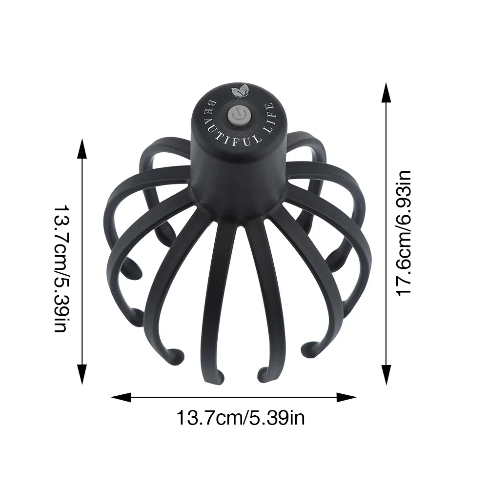 Bezprzewodowy 3-stopniowy masażer głowy czerwone LED hands-free 💆